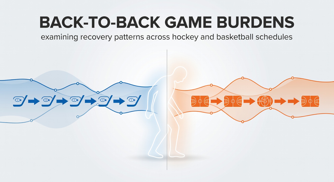 NHL and NBA players during back-to-back games showing fatigue and recovery needs