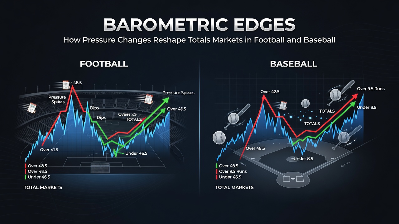 Weather data analysis showing pressure impacts on NFL and MLB betting markets