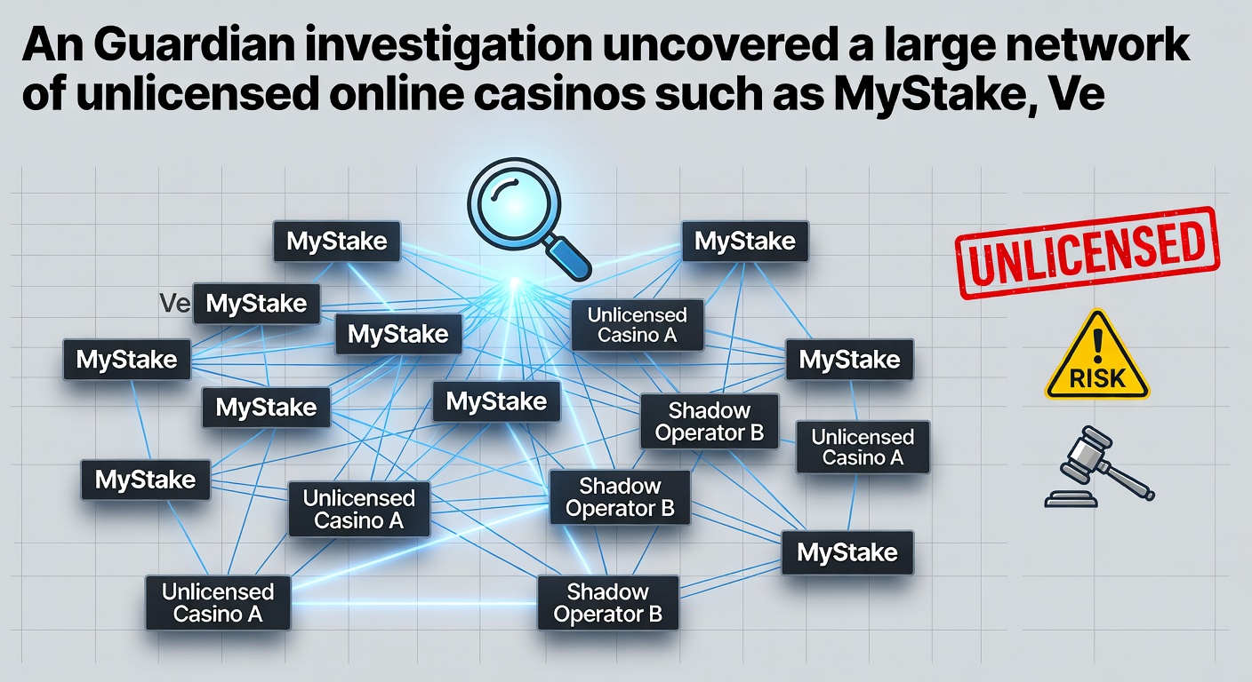 Graph illustrating the sharp rise in illegal UK gambling market share from 2% in 2022 to 9% recently, overlaid with icons of offshore flags and warning symbols for scams