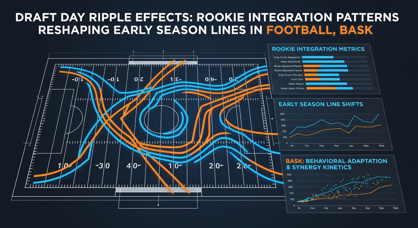 Basketball and hockey rookies in training camp alongside line movement charts for early season games
