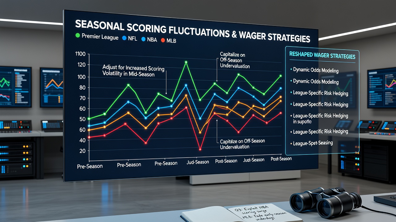 Bettors reviewing updated odds boards and league performance charts in a sportsbook setting