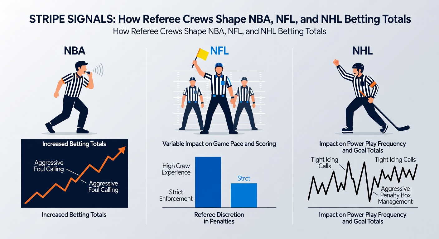 NFL referees reviewing a play on the sideline, highlighting how penalty calls extend drives and alter scoring totals