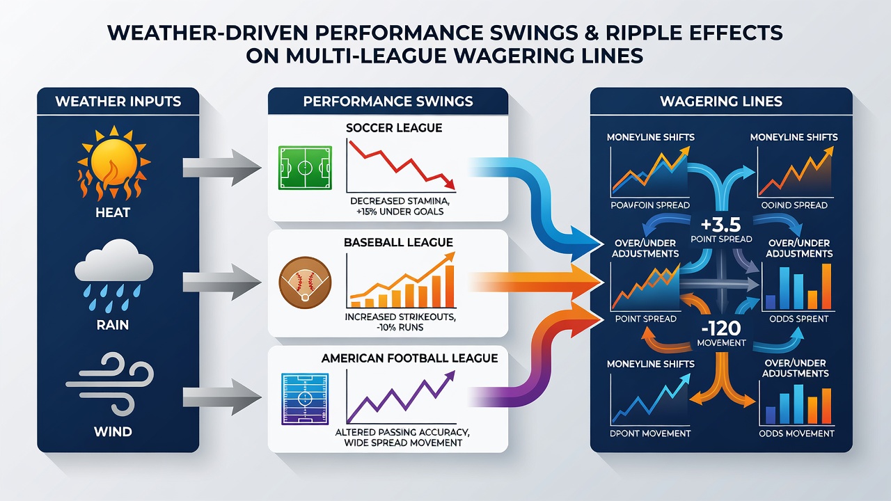 Data visualization of weather impacts on multi-sport betting markets