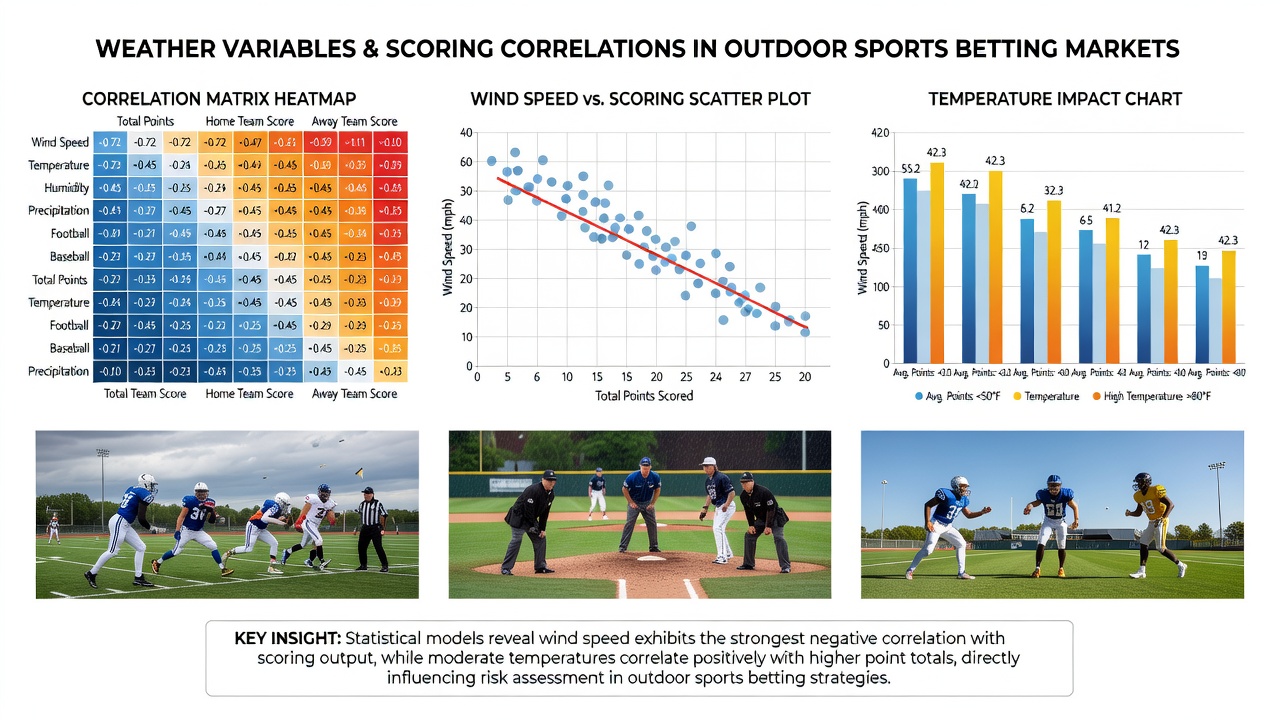 Soccer pitch during light rain with wind speed and humidity charts superimposed on the field